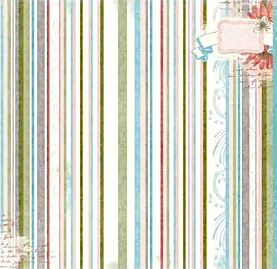 BoBunny Garden Journal Stripes 12 x 12 Double-Sided Cardstock Paper