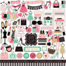 Echo Park Fashionista 12 x 12  Cardstock Element Sticker Sheet