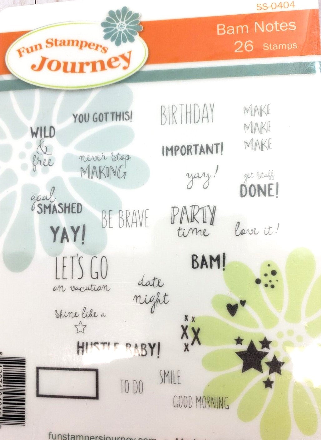 Fun Stampers Journey Bam Notes Rubber Stamps