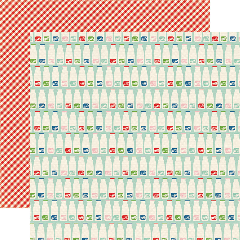 Echo Park Homegrown Milk Bottles 12 x 12  Double-Sided Cardstock Paper