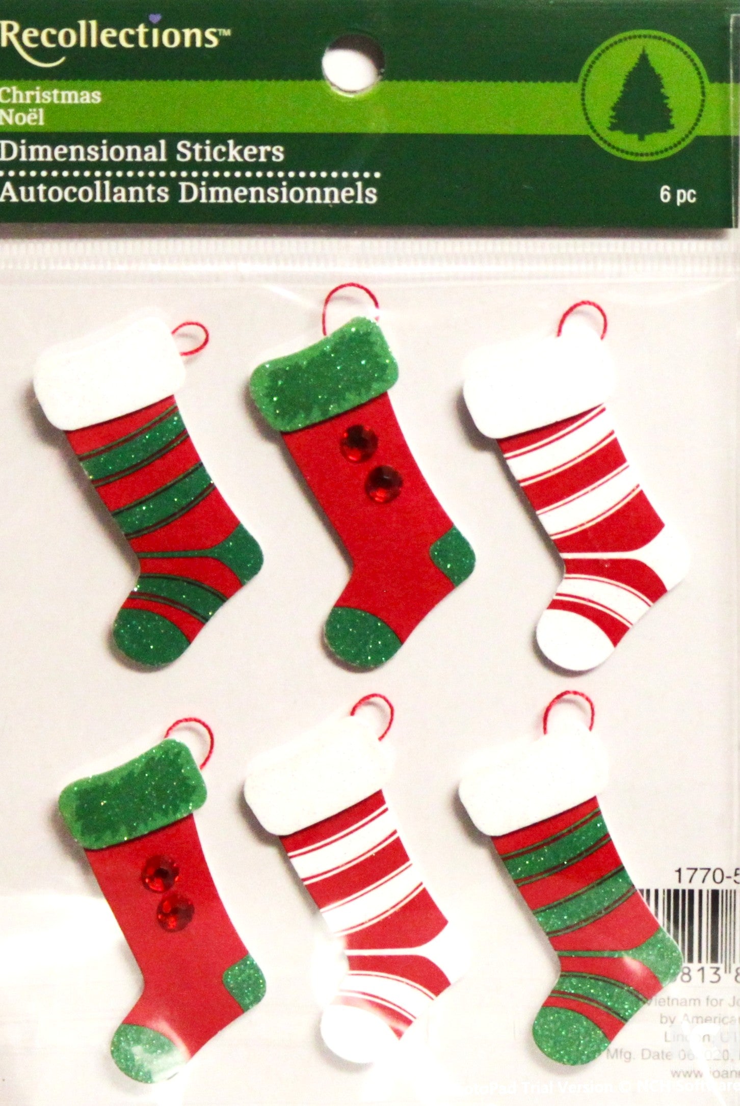 Recollections Striped Christmas Stockings