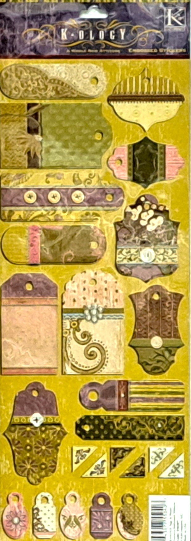K & Company K-OLOGY Tags & Photo Corners Embossed Stickers