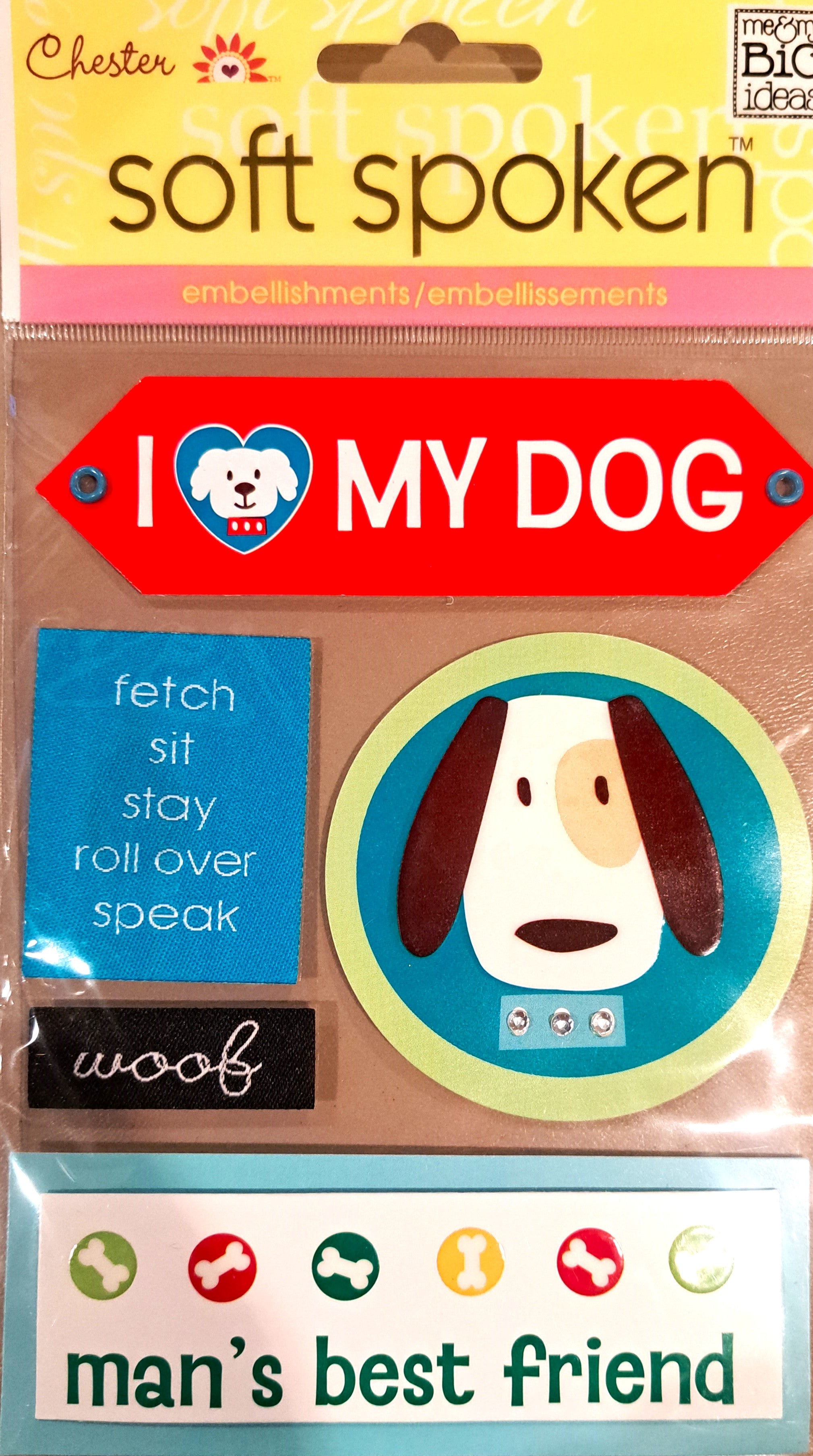 Me & My Big Ideas Soft Spoken Chester Dog Dimensional Stickers