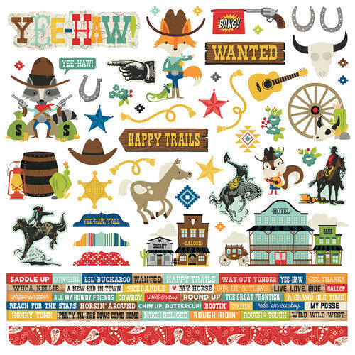 Simple Stories Howdy! 12 x 12 Cardstock Stickers