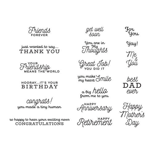 Spellbinders Sentiments For You Clear Stamps