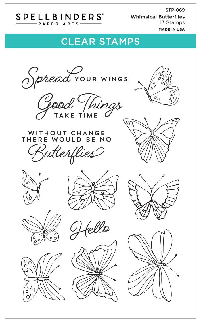 Spellbinders Whimsical Butterflies Clear Stamps