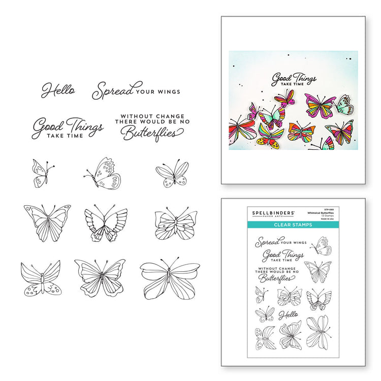 Spellbinders Whimsical Butterflies Clear Stamps