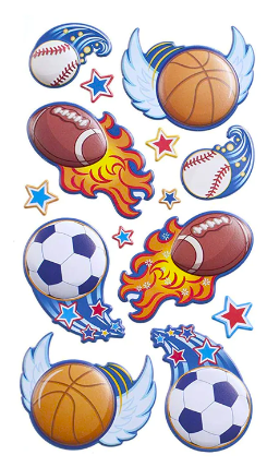 Sticko Dynamic Sports Balls Dimensional Stickers