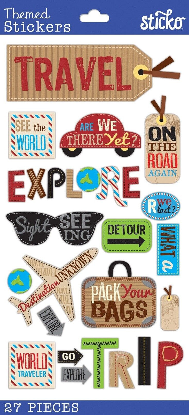 Sticko Happy Traveling Flat Stickers