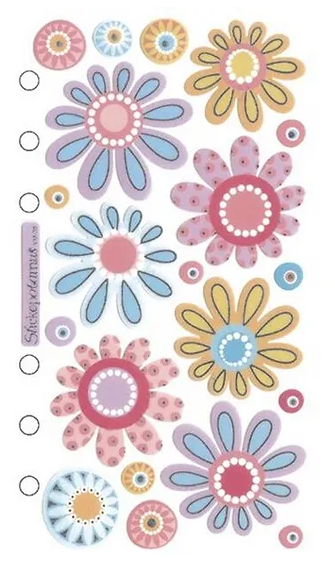 Sticko Crazy Daises Vellum Flat Stickers