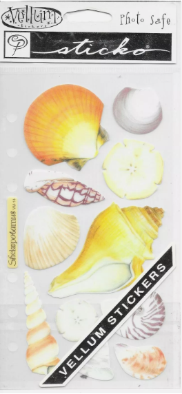 Sticko Vellum Seashells Flat Stickers