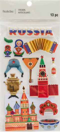 Recollections 13pc Russia Dimensional Stickers