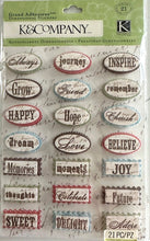 K & Company Life's Journey Words Grand Adhesions Dimensional Stickers