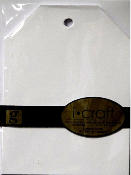 Studio G I-Craft Blank White Tag Shaped Cards & Envelopes