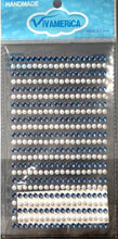Vivamerica Self-Adhesive Blue Gems & White Pearls - SCRAPBOOKFARE