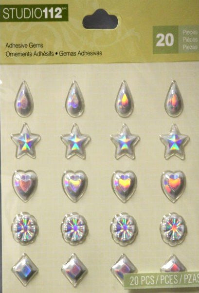 K & Company Studio 112 Clear Self-Adhesive Gems Assortment Embellishments - SCRAPBOOKFARE