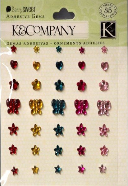K & Company Berry Sweet Self-Adhesive Gems Embellishments - SCRAPBOOKFARE