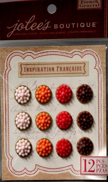 Jolee's Boutique French General Framed Bubble Drops Resin Dimensional Stickers - SCRAPBOOKFARE