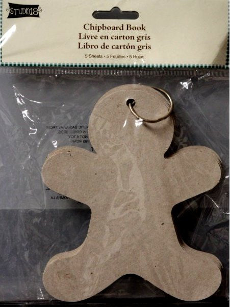 Studio 18 Chipboard Gingerbread Man Shaped Scrapbook Album