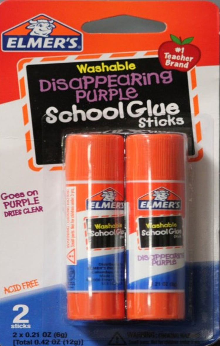 Elmer's Washable Disappearing Purple School Glue Stick