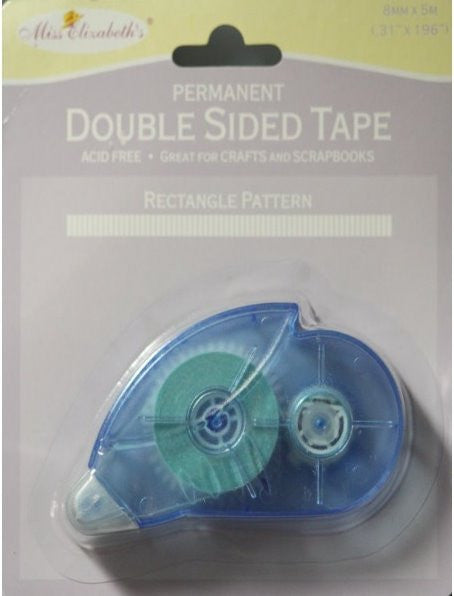 Miss Elizabeth's Double-Sided Permanent Adhesive Rectangle Pattern Tape Runner or Roller - SCRAPBOOKFARE