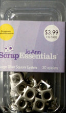 JoAnn Essentials Large Silver Square Eyelets - SCRAPBOOKFARE