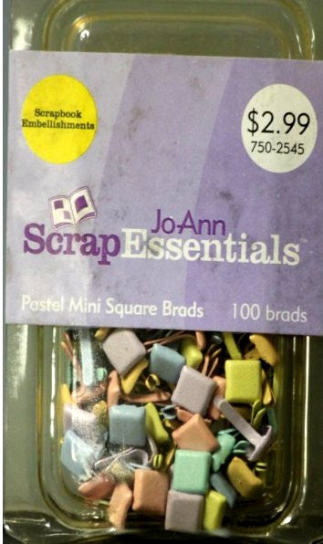 JoAnn Essentials Mini Pastel Square Brads - SCRAPBOOKFARE