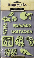 Inkadinkado Foam Works Summer Vacation Foam Stamps - SCRAPBOOKFARE