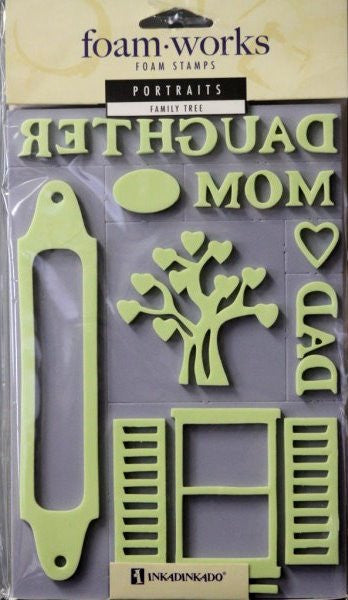 Inkadinkado Foam Works Portraits Double Pack Family Tree Foam Stamps - SCRAPBOOKFARE