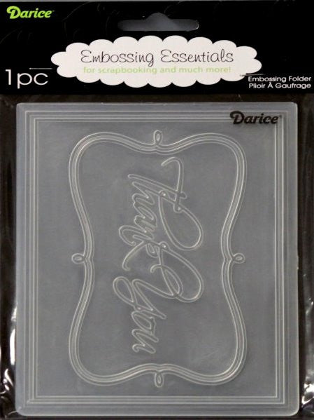 Darice Thank You Embossing Essentials Folder - SCRAPBOOKFARE