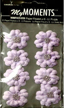 My Moments Light Purple Beaded Paper Flowers - SCRAPBOOKFARE