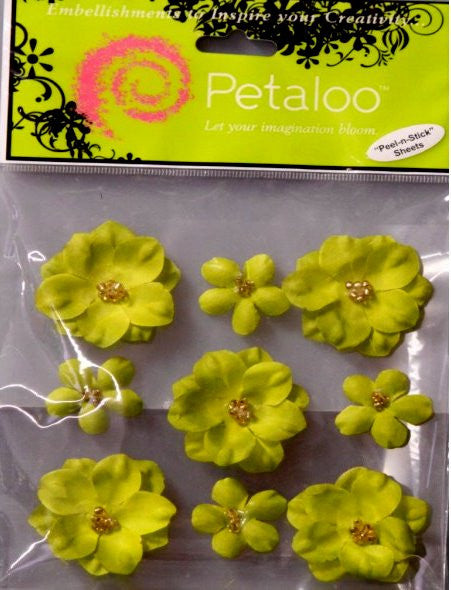 Petaloo Mixed Green Florettes - SCRAPBOOKFARE
