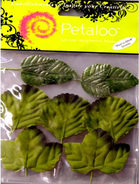 Petaloo Medium Cotton Green Tones Leaves - SCRAPBOOKFARE