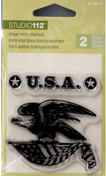 K & Company Studio 112 Mini American Eagle Clear Stamps - SCRAPBOOKFARE