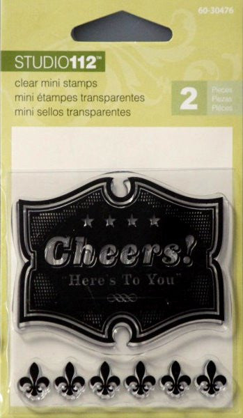 K & Company Studio 112 Cheers Here's To You Mini Clear Stamps - SCRAPBOOKFARE