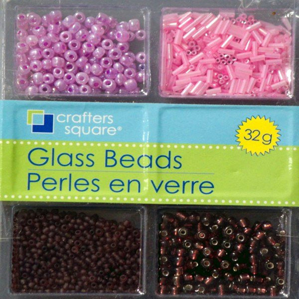 Crafters Square 32g Shades Of Purple Glass Beads Set - SCRAPBOOKFARE