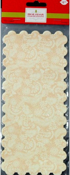 Holiday Inspirations Retangular Scalloped Yellow Floral Tin Liners Paper Doilies - SCRAPBOOKFARE