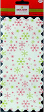 Holiday Inspirations Retangular Scalloped Red And Green Snowflakes Tin Liners Paper Doilies - SCRAPBOOKFARE