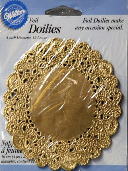 Wilton 4" Gold Foil Paper Doilies 12 Count