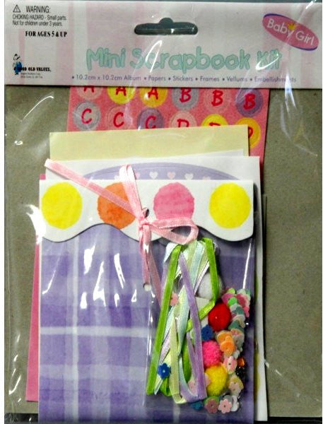 Regent Products Corp. Mini Baby Girl Scrapbook Kit - SCRAPBOOKFARE