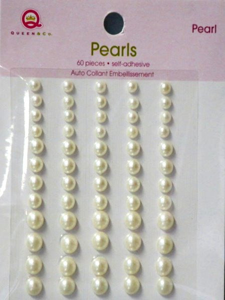 Queen & Company Self-Adhesive Pearls Embellishments - SCRAPBOOKFARE