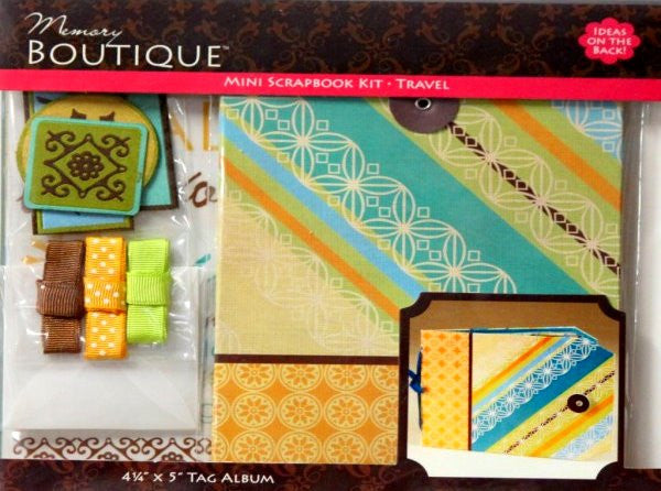 Colorbok Memory Boutique Mini Travel Tag Scrapbook Album Kit - SCRAPBOOKFARE