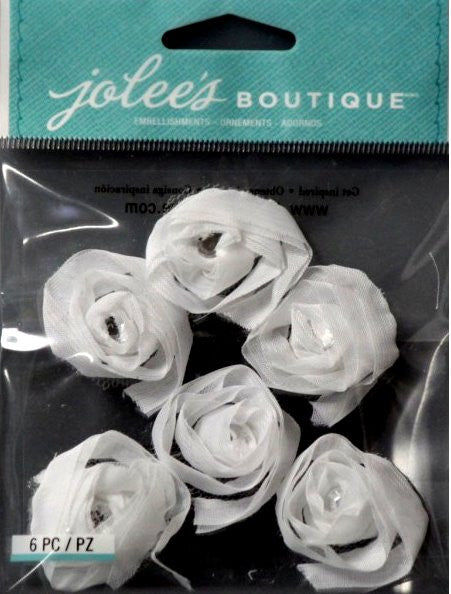Jolee's Boutique Dimensional White Small Florals Sticker Embellishments - SCRAPBOOKFARE