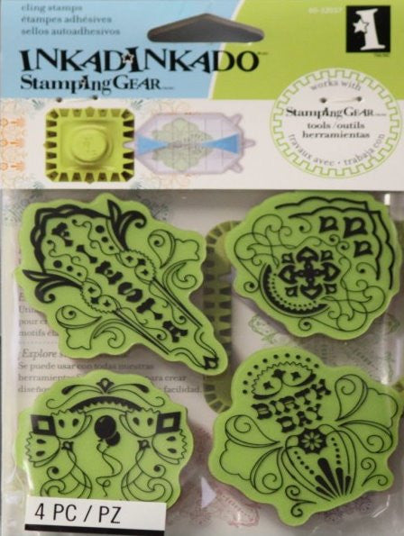 Inkadinkado Birthday Fiesta Cling Stamp Set - SCRAPBOOKFARE