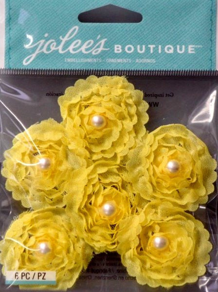 Jolee's Boutique Yellow Small Florals Dimensional Embellishments - SCRAPBOOKFARE
