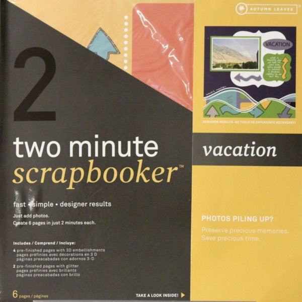 Autumn Leaves 12 x 12 Two Minute Scrapbooker Vacation Pages Kit - SCRAPBOOKFARE