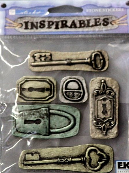 EK Success Sticko Inspirables Locks And Keys Stone Stickers Embellishments - SCRAPBOOKFARE