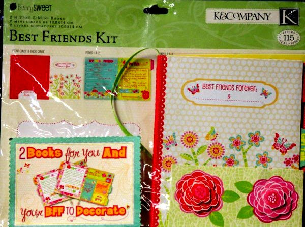 K & Company Berry Sweet Best Friends Mini Scrapbook Kit - SCRAPBOOKFARE