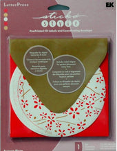 Sticko Style Letterpress Aurora Flora Pre-printed CD Labels And Coordinating Envelope
