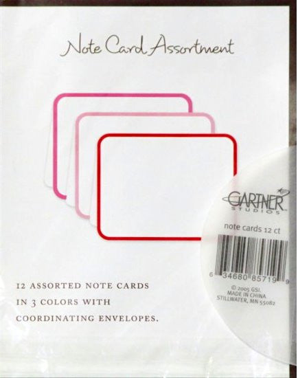 Gartner Studios Hot Red, Pink and Hot Pink Hues Note Card Collection - SCRAPBOOKFARE